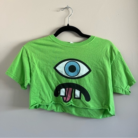 Psycho Rebel | Green Monster Crop Top - Picture 1 of 3